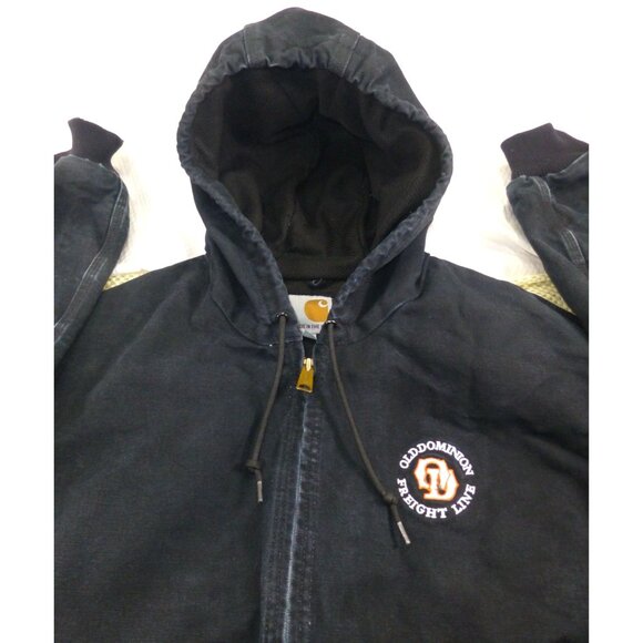 Carhartt Jacket J131 Xl Black Full-Zip Hooded Old Dominion Freight Line Union Ma - Picture 9 of 16